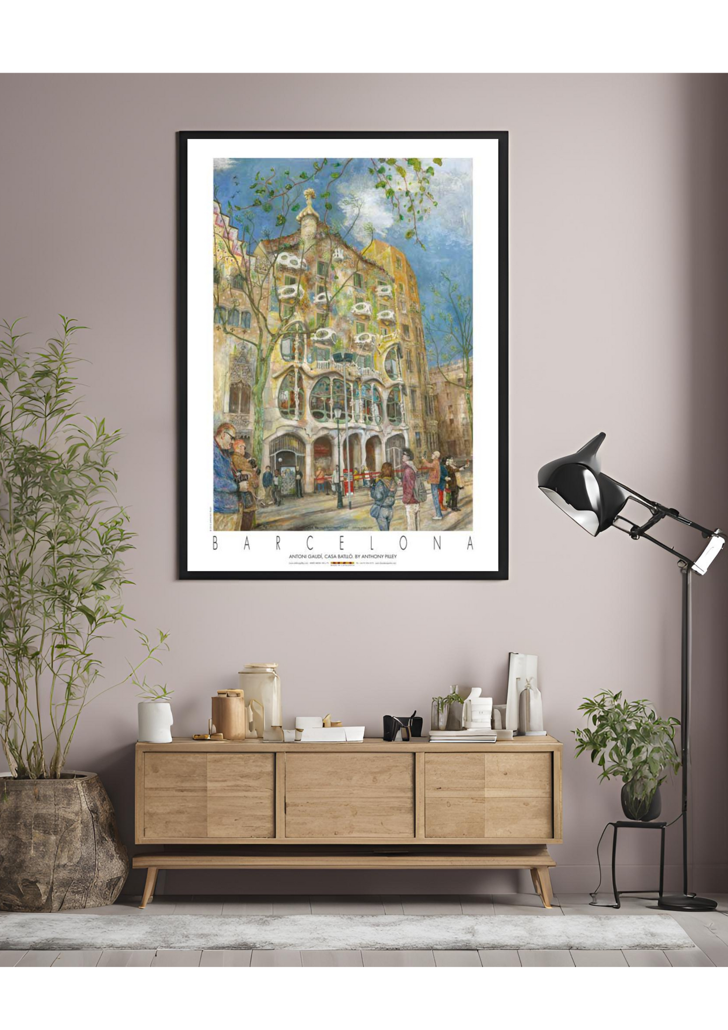 Casa Batlló Poster – Gaudí Barcelona Architecture Art Print – Organic Modernist Façade Painting – Spain Travel Souvenir – Catalonia Wall Décor