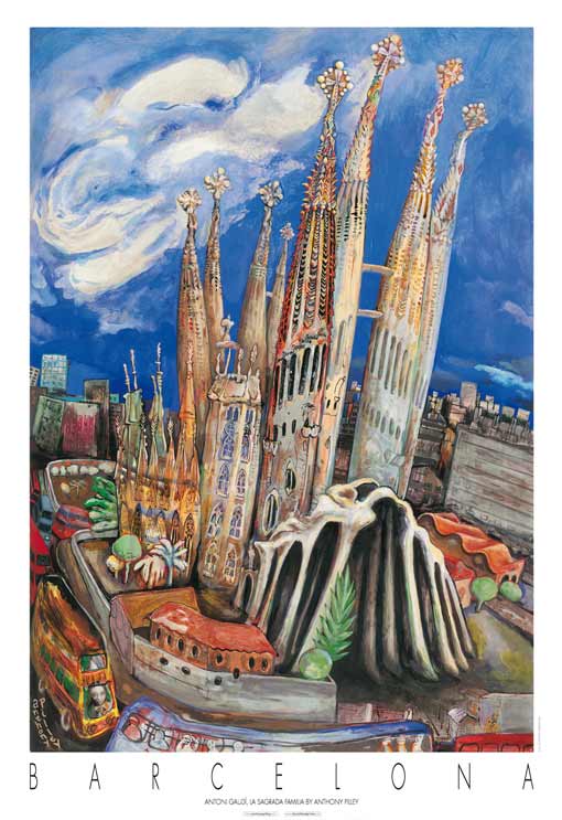 Póster: El Templo de la Sagrada Familia, Barcelona.